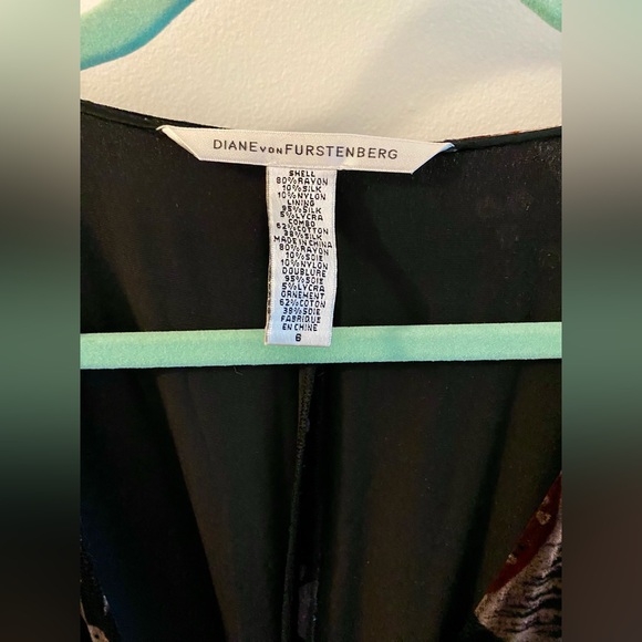 Diane Von Furstenberg Multicolor Velvet Printed Wrap Dress - Picture 8 of 11